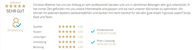 Programmierung Webseite www.hypnose-aadorf.ch